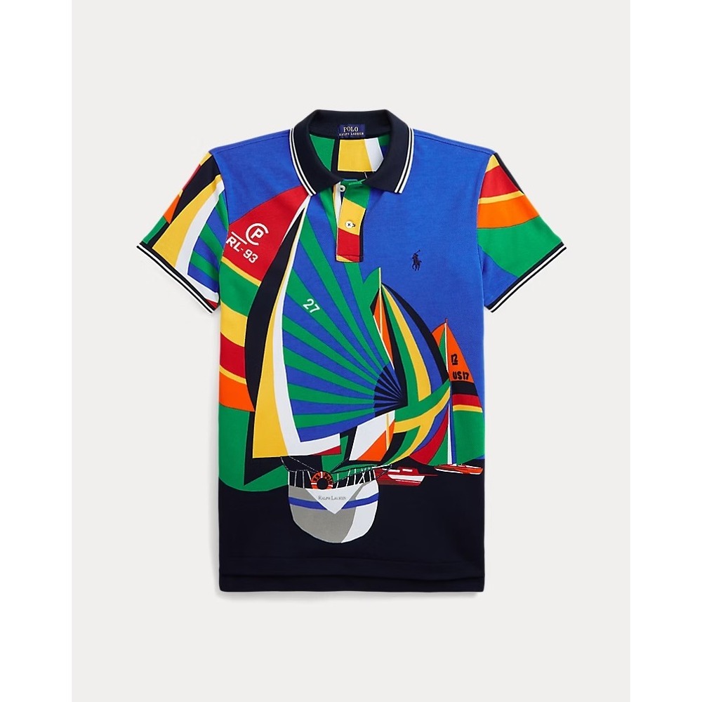 Polo Ralph Lauren CP93 Classic Fit Graphic Polo Shirt Multi Color Sailboat S